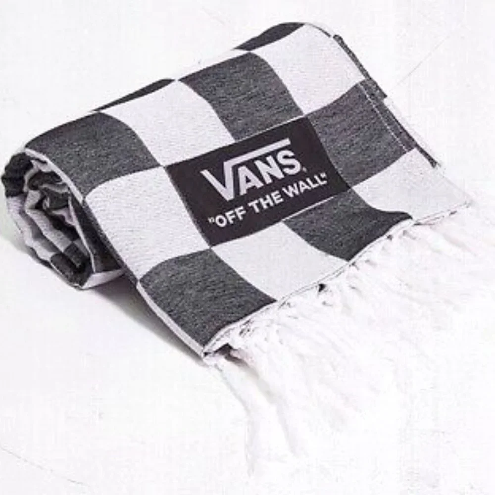 Vans Family Checkerboard Off The Wall Premium Cotton Throw Blanket Black White